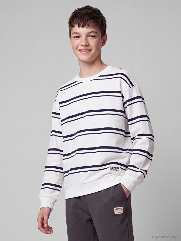 LCW Kids Bluzë sportive me shirita për djem