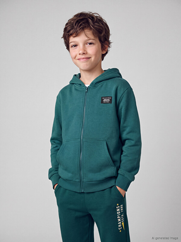 LCW Kids Bluzë sportive e trashë me kapuç me zinxhir për djem