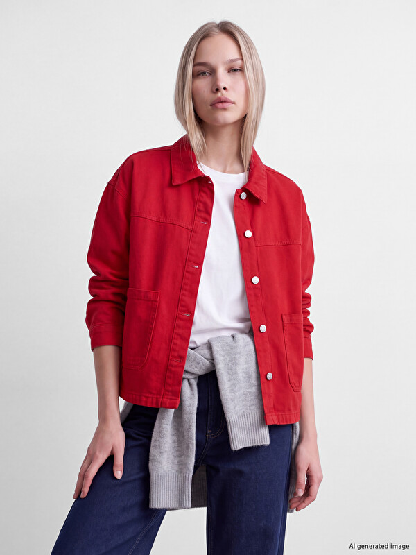 LCW Vision Oversize Kadın Jean Gömlek