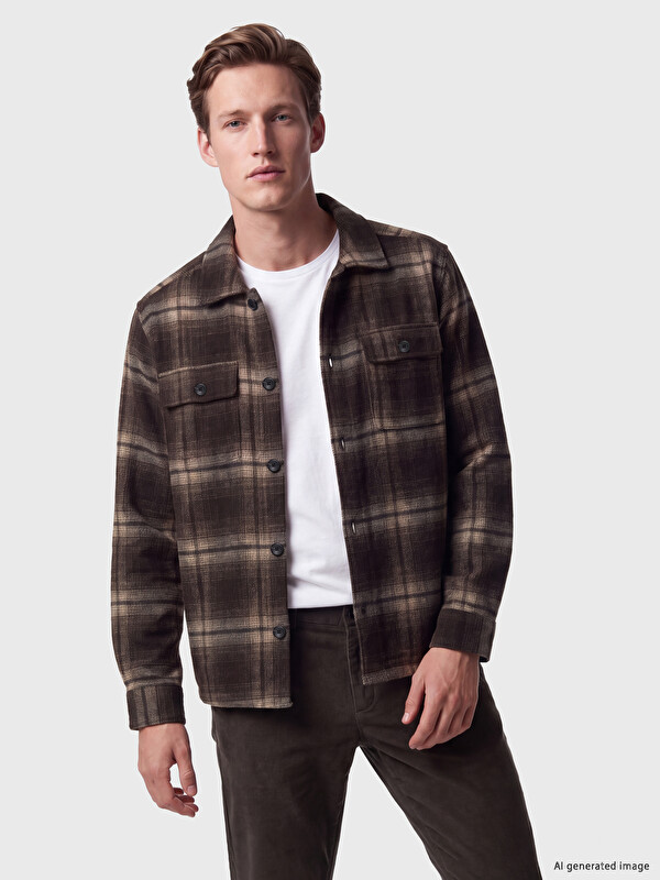 SOUTHBLUE Regular Fit Ekose Erkek Oduncu Gömlek Ceket