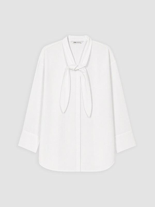 LCW Modest Woman White Shirt Tunic