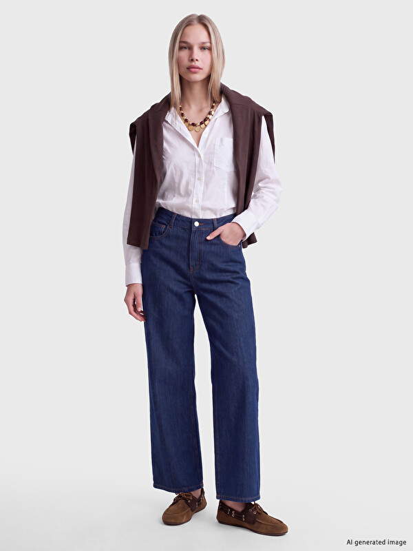 LCW Modest Wideleg Kadın Jean Pantolon