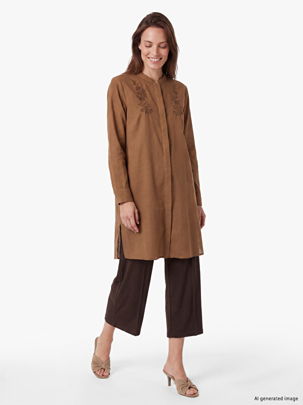 LCW Grace Elastic Waist Wide Leg Women's Capri