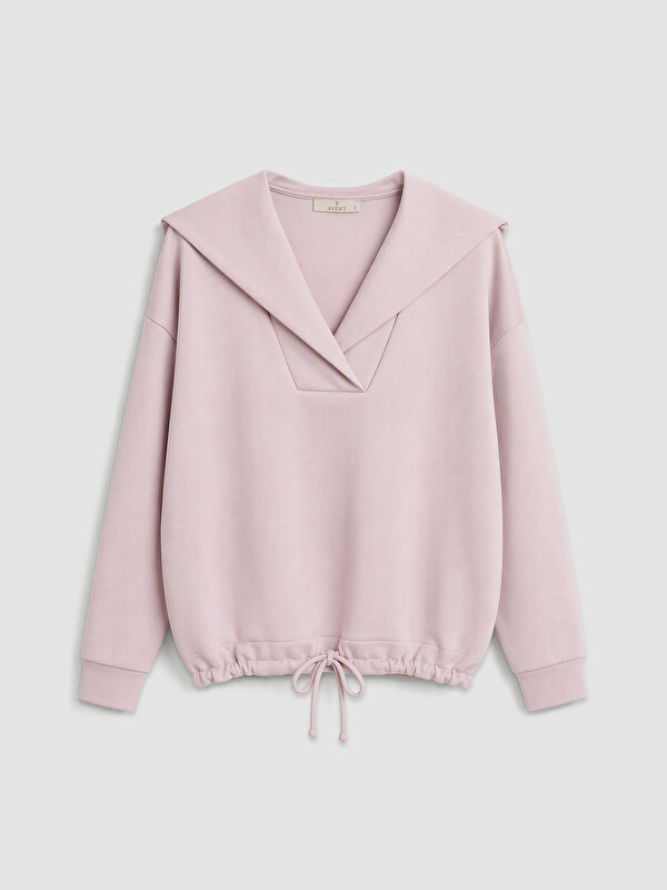 Natuvera Sailor Collar Waist Drawstring Women's Sweatshirt