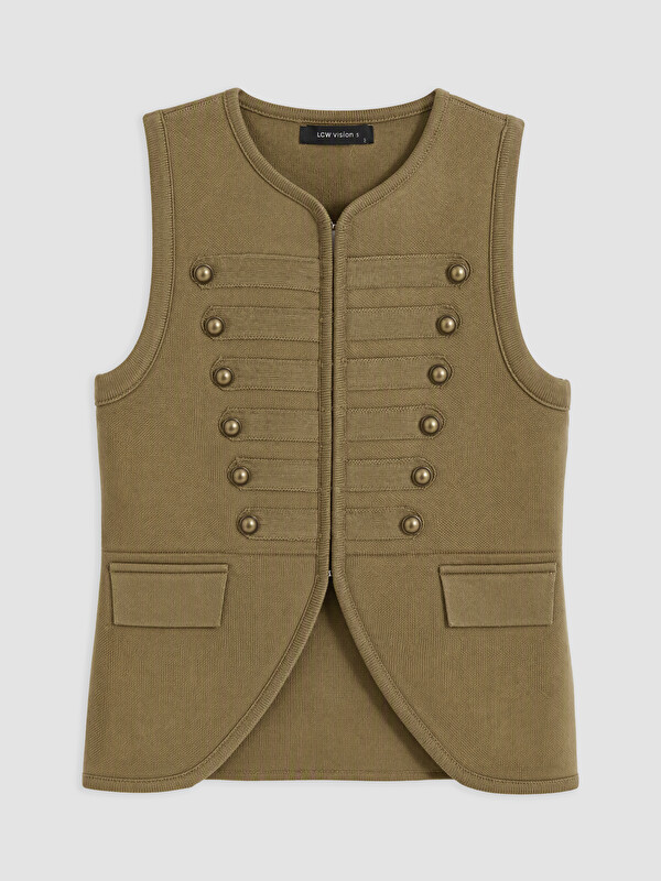 LCW Vision Woman Khaki Knit Gilet