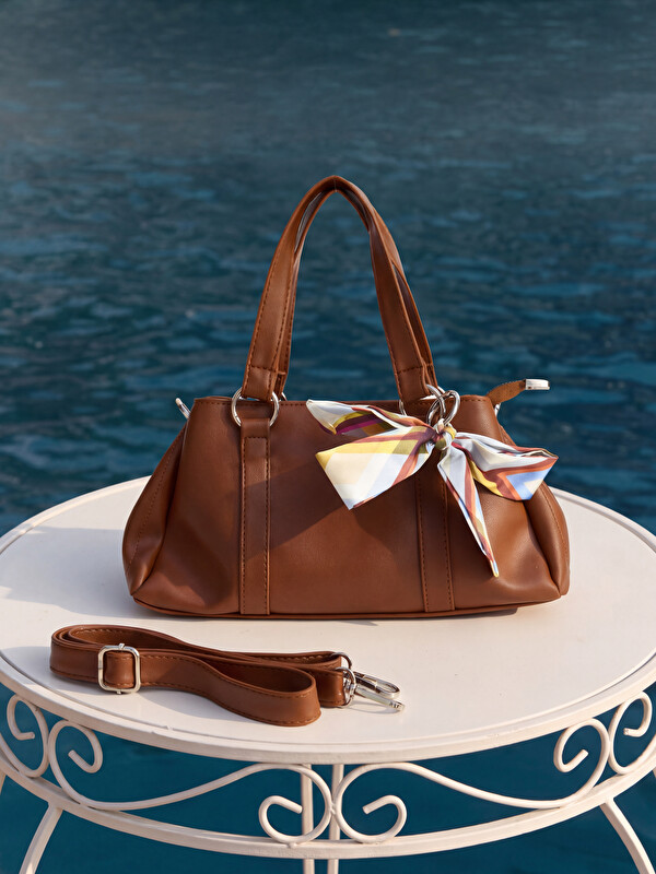 LCW ACCESSORIES Faux Leather Scarf Accessory Women's Shoulder Bag