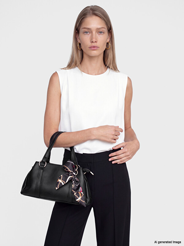 LCW ACCESSORIES Faux Leather Scarf Accessory Women's Shoulder Bag