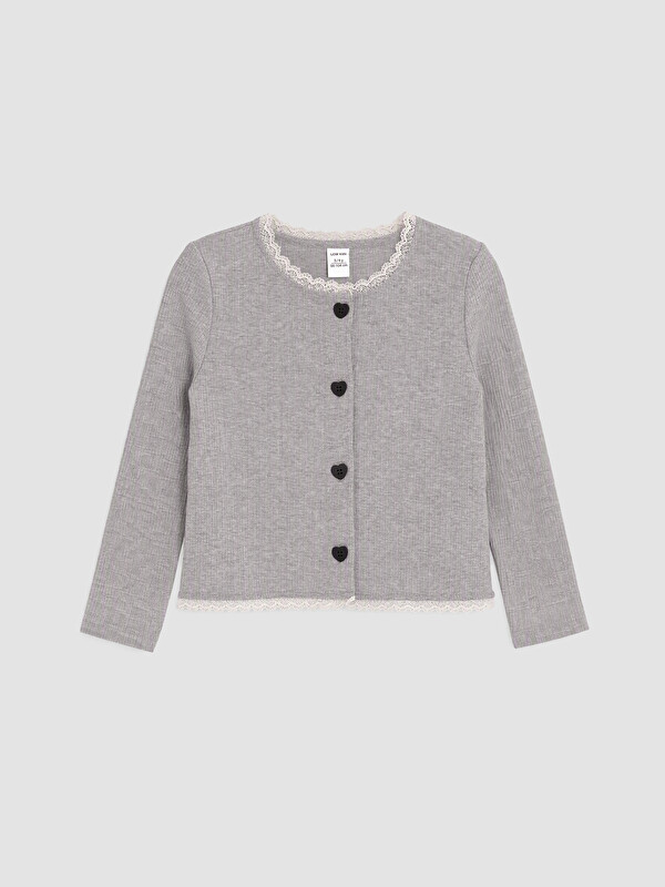 LCW Kids Cardigan cu guler rotund pentru fete