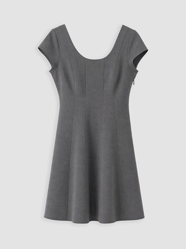XSIDE U Neck Fitted Waist Mini Dress