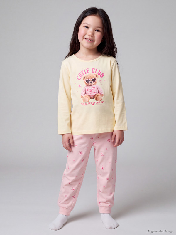 LCW Kids Baskılı Kız Çocuk Pijama Takım