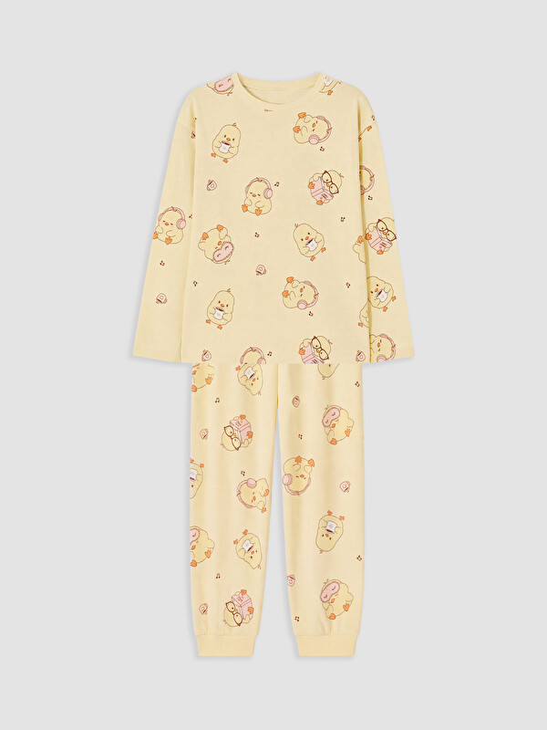 LCW Kids Bisiklet Yaka Kız Çocuk Pijama Takım