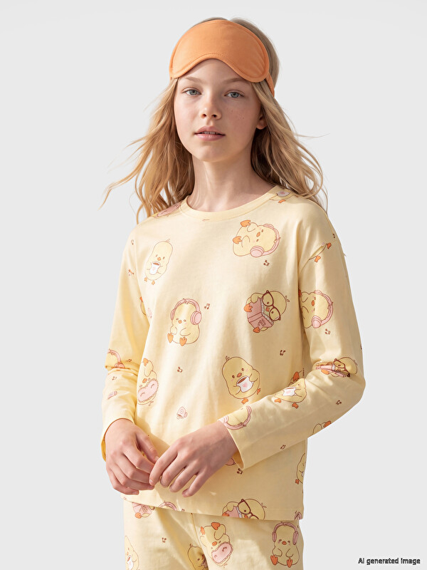 LCW Kids Bisiklet Yaka Kız Çocuk Pijama Takım
