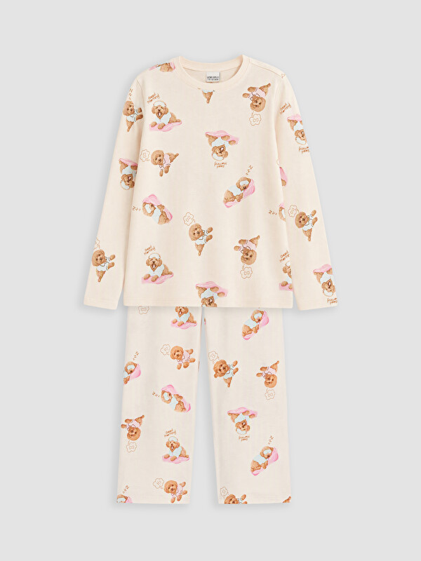 LCW Kids Bisiklet Yaka Kız Çocuk Pijama Takım