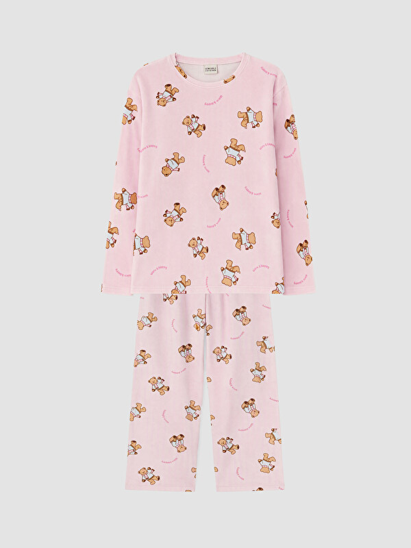 LCW Kids Set de pijama Roz Fată