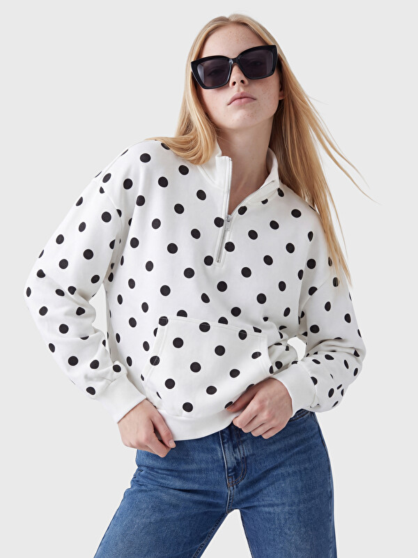 XSIDE Polka Dot Oversize Women's Thick Sweatshirt