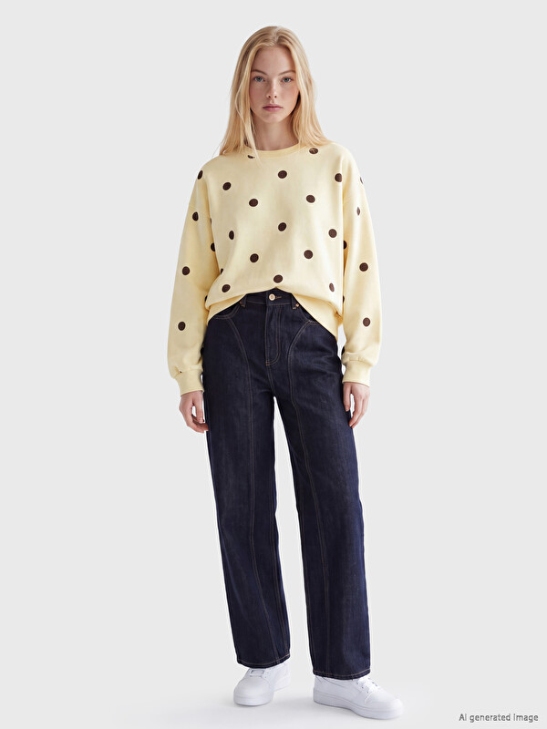 XSIDE Polka Dot Oversize Women's Thick Sweatshirt