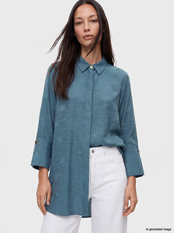 LC WAIKIKI Patterned Oversize Women's Shirt Tunic
