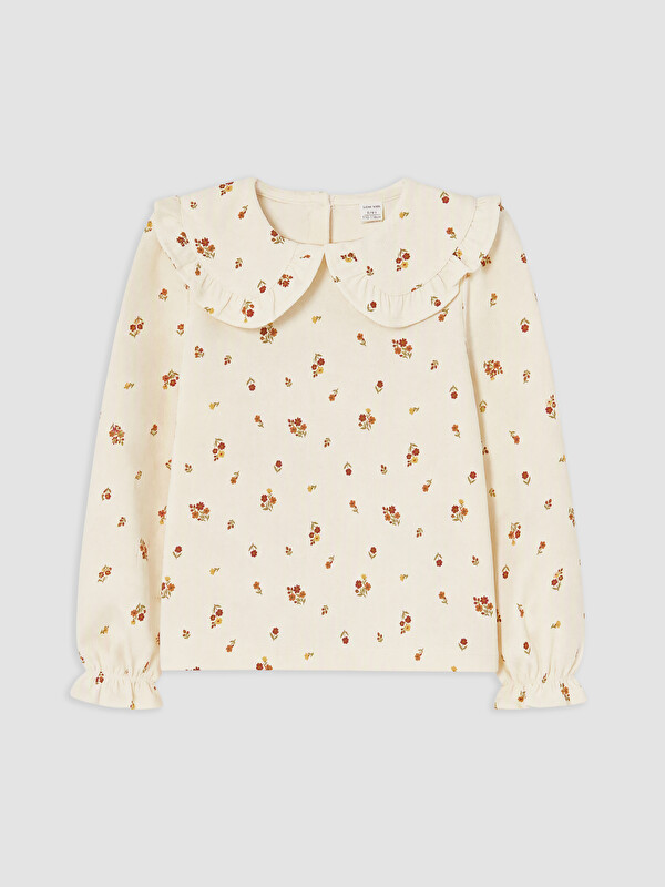 LCW Kids Peter Pan Collar Floral Girls' T-shirt