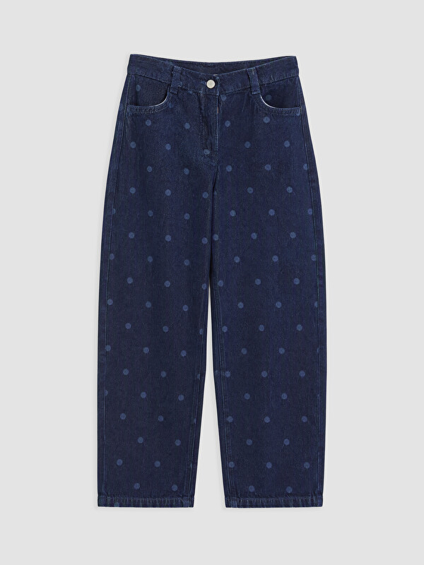 LCW Kids Balloon Fit teksas pantalone sa tufnicama za devojčice