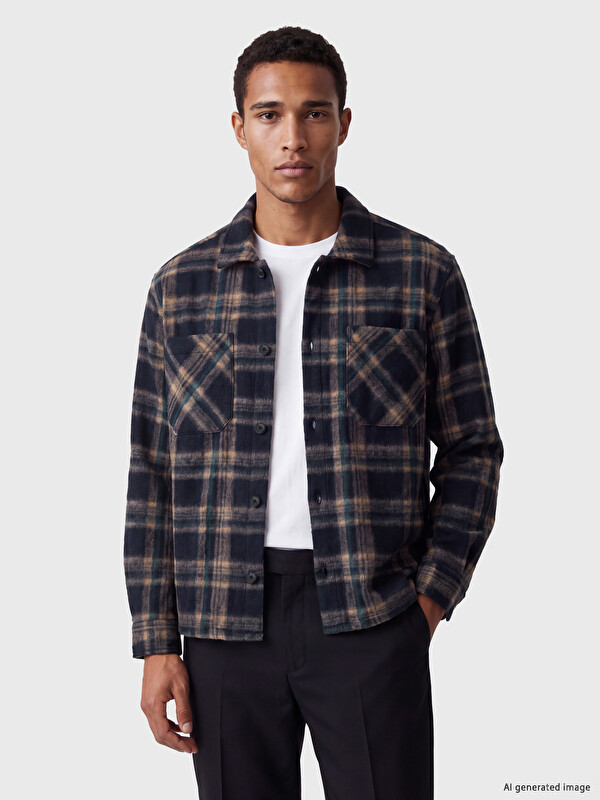 LCW Vision Regular Fit Ekose Erkek Gömlek Ceket