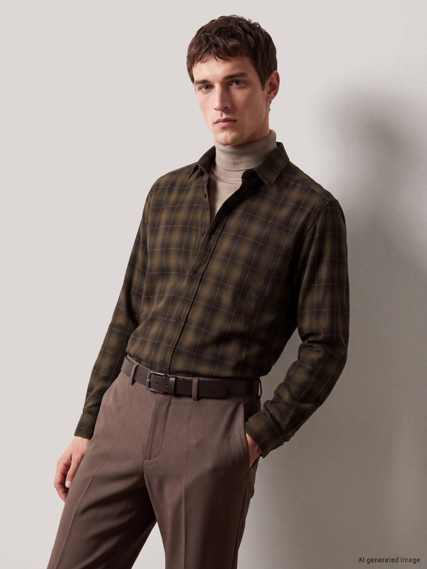 LCW Vision Regular Fit Plaid Twill Men's Shirt