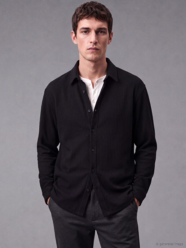 LCW Vision Standard Fit Men's Textured Shirt