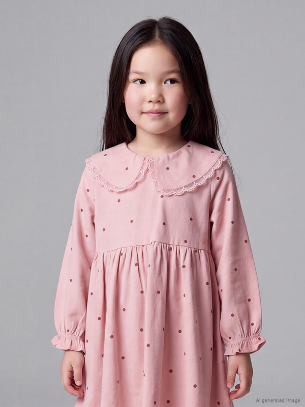 LCW Kids Peter Pan Collar Polka Dot Girls' Dress