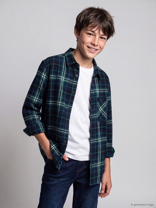 LCW Kids Ekose Gabardin Erkek Çocuk Gömlek