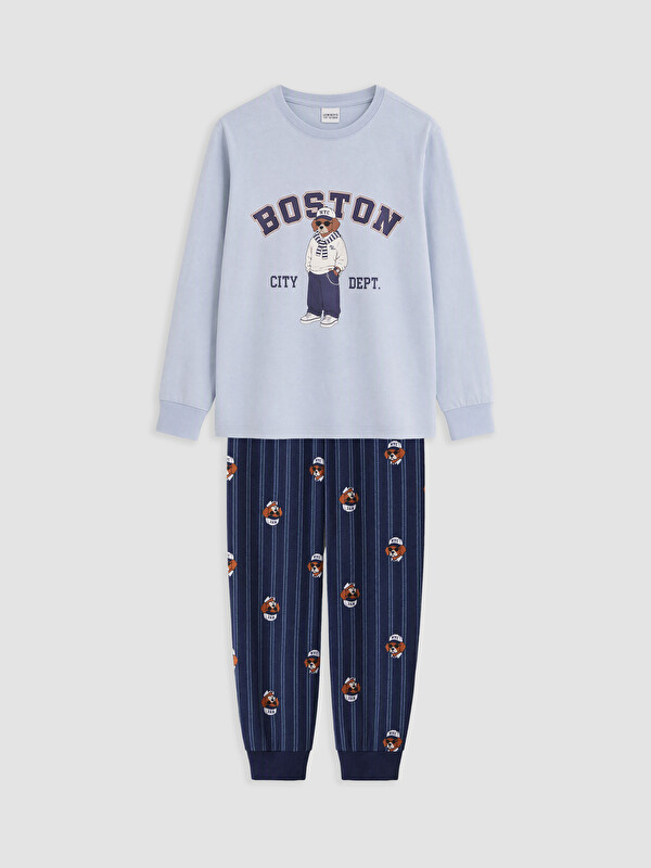 LCW Kids Bisiklet Yaka Erkek Çocuk Pijama Takım