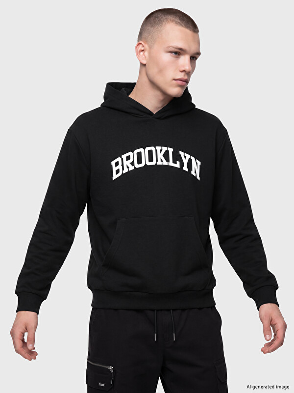 XSIDE Brooklyn Baskılı Erkek Hoodie