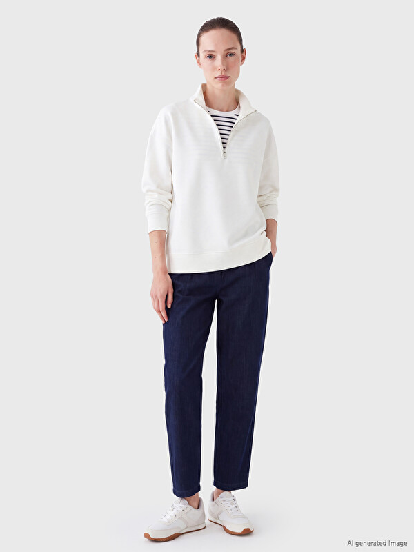 LCW Comfort Mock Neck Soft Touch Women's Sweatshirt