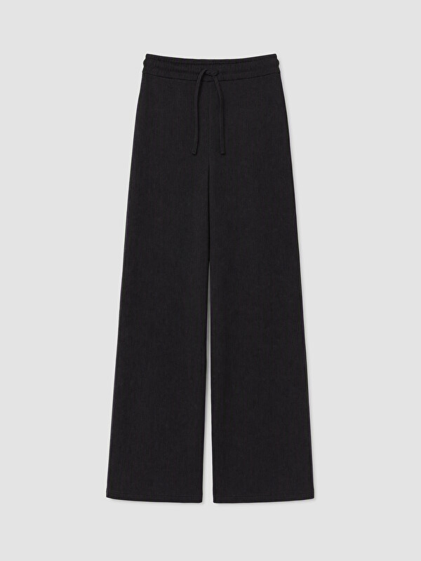 LCW Modest Elastic Waist Textured Women's Trousers