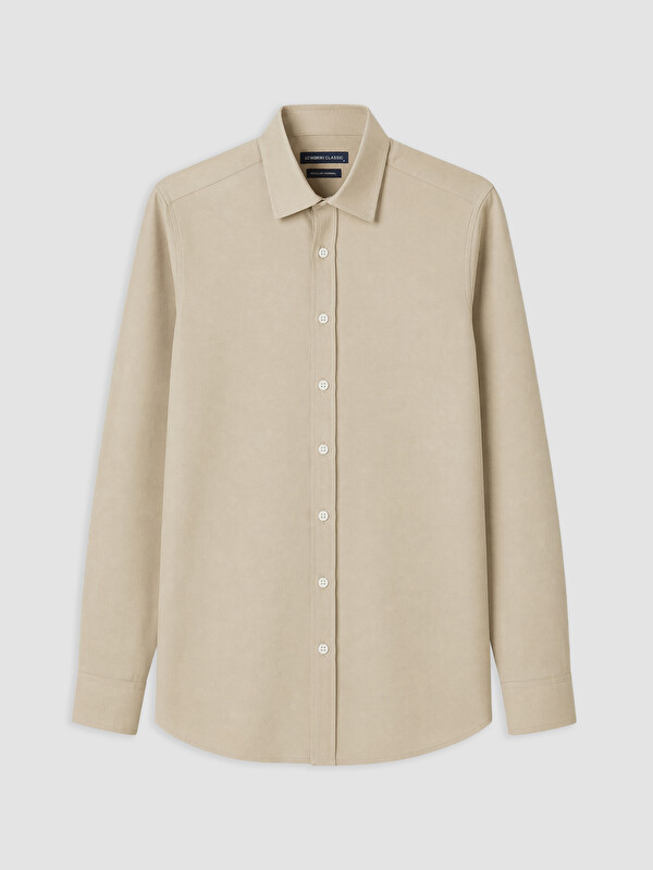 LCWAIKIKI Classic Man Beige Shirt