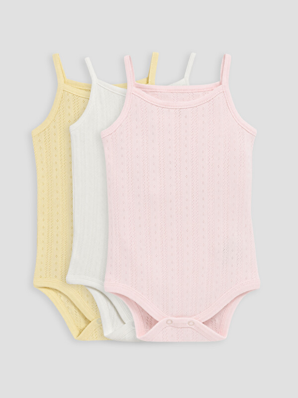 LCW baby Kare Yaka Nakışlı Kız Bebek Çıtçıtlı Body 3'lü