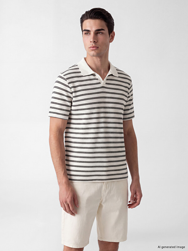 LC WAIKIKI Polo Collar Striped Men's T-Shirt