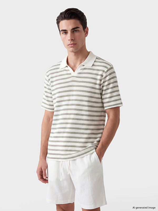 LC WAIKIKI Polo Collar Striped Men's T-Shirt