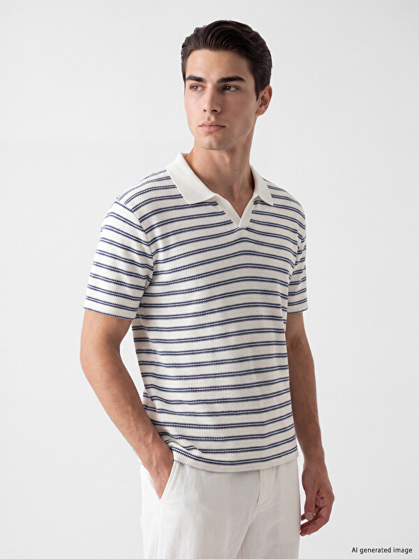 LC WAIKIKI Polo Collar Striped Men's T-Shirt