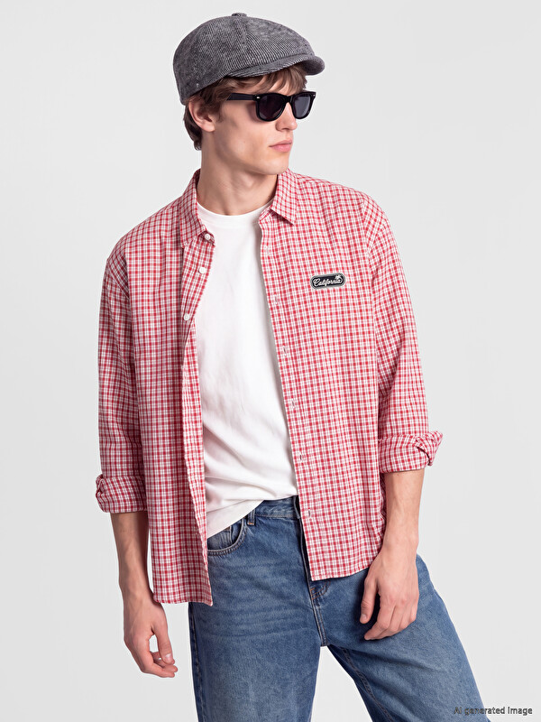 XSIDE Relax Fit Plaid Men's Shirt