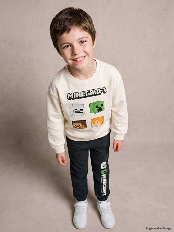 LCW Kids Minecraft Printed Boys' Tracksuit Set