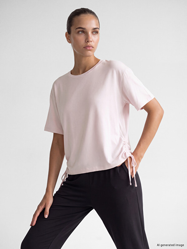 KOOR SPORT Oversize Modal Karışımlı Kadın Spor Tişört