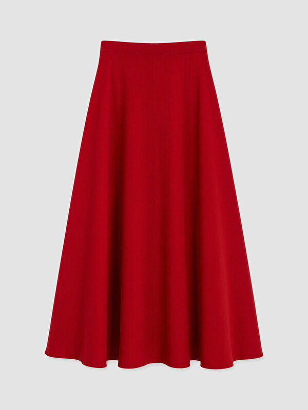 LCW Modest Waisted Zippered Flared Skirt