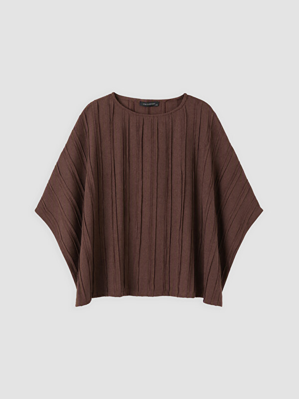 LCW EVERYDAY Bisiklet Yaka Çizgili Oversize Bluz