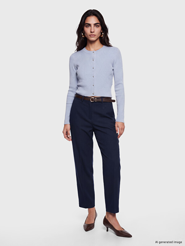 LCW Vision Belted Women's Fabric Trousers