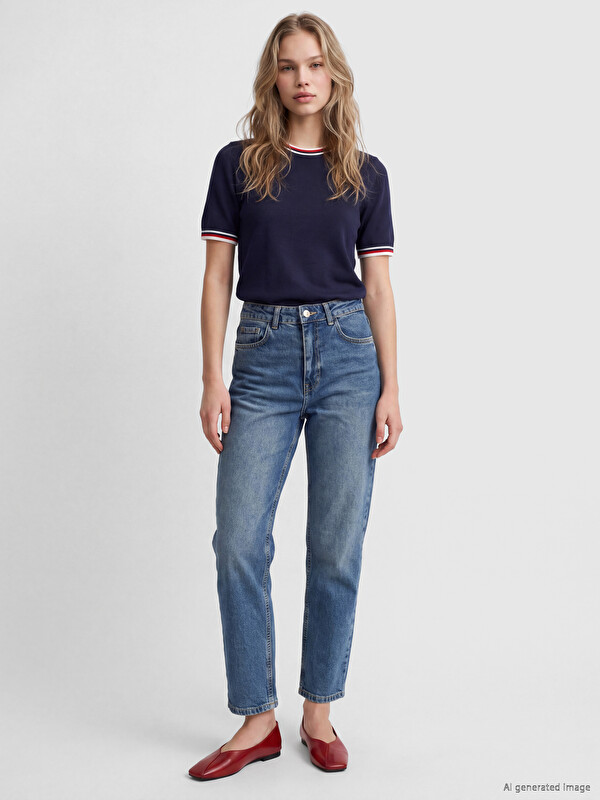 LCW Jeans Petite Mom Fit Kadın Jean Pantolon