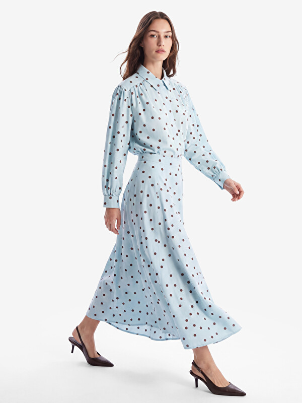 LCW Modest Waist Zippered Polka Dot A-line Skirt