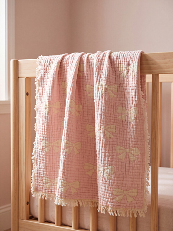 LC WAIKIKI Bow Patterned Baby Blanket 80x80 cm