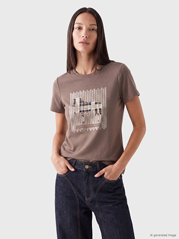 LCW EVERYDAY Printed Soft Touch Women's T-Shirt