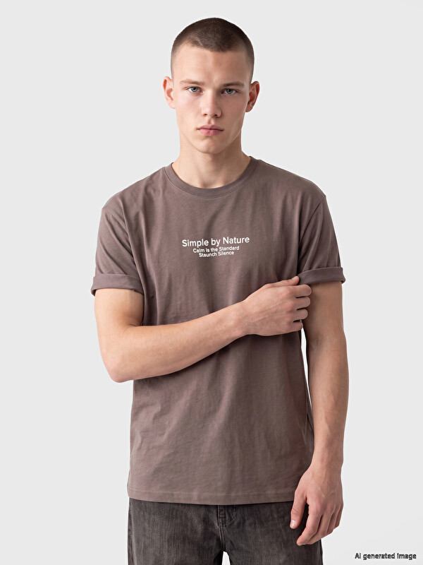 XSIDE T-shirt me jakë të rrumbullakët për burra