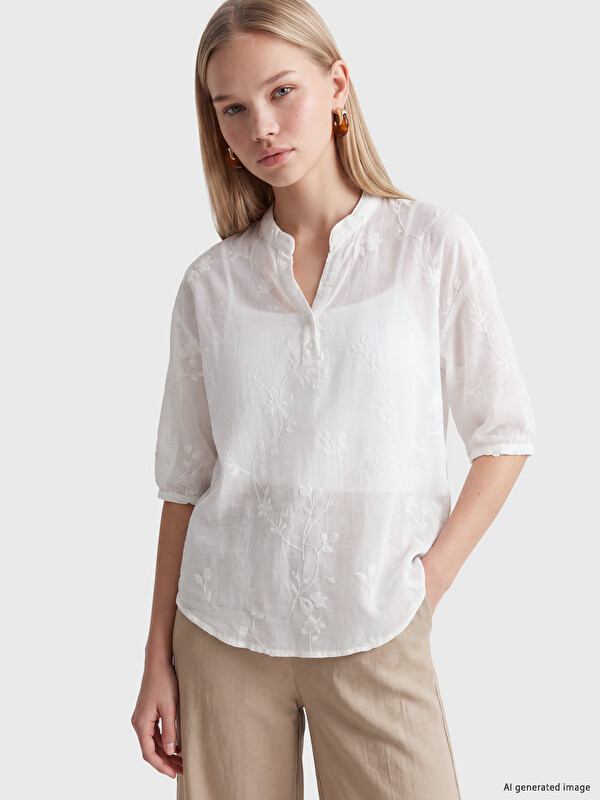 LCW Vision 3/4 Sleeved Floral Blouse