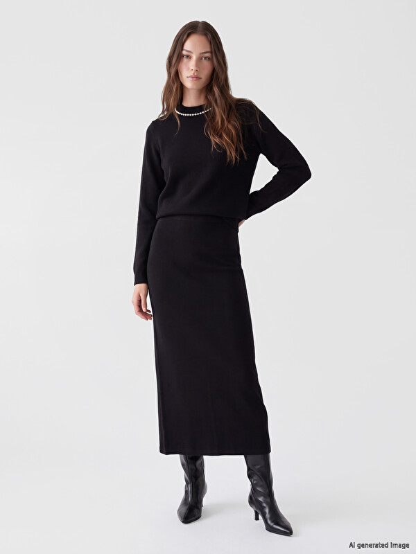 LCW Modest Beli Lastikli Kalem Etek